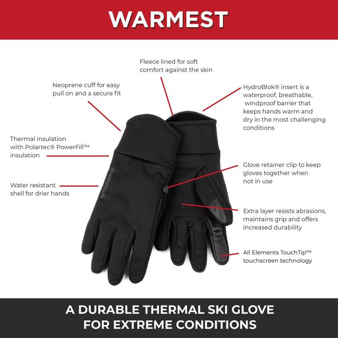 Ladies Manzella Glove-Warmest  Black Extra Image 2